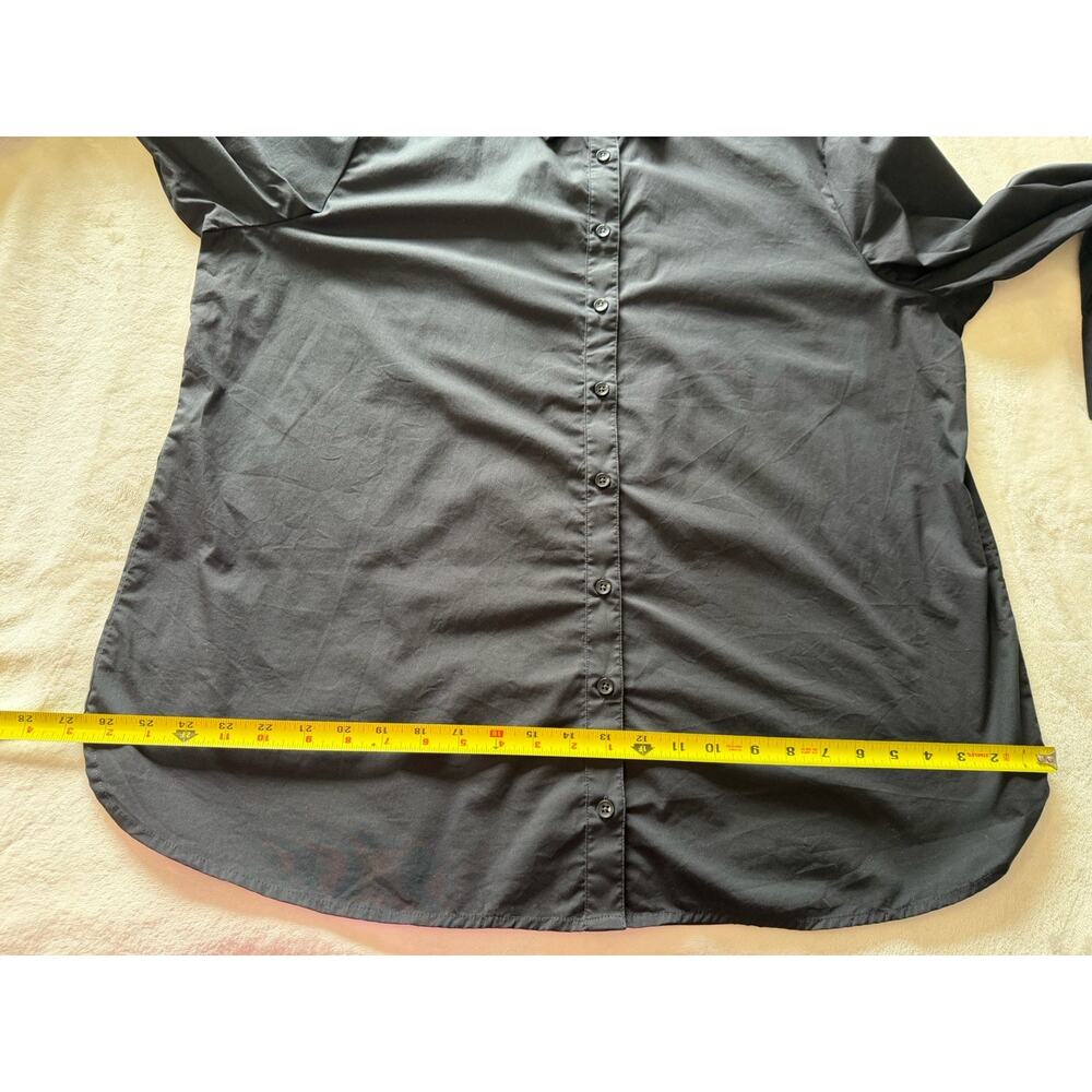 Chico’s Size 3.5 US 18 Tonal Jewels Poplin Shirt Black Embellished Collar Top - Picture 14 of 16